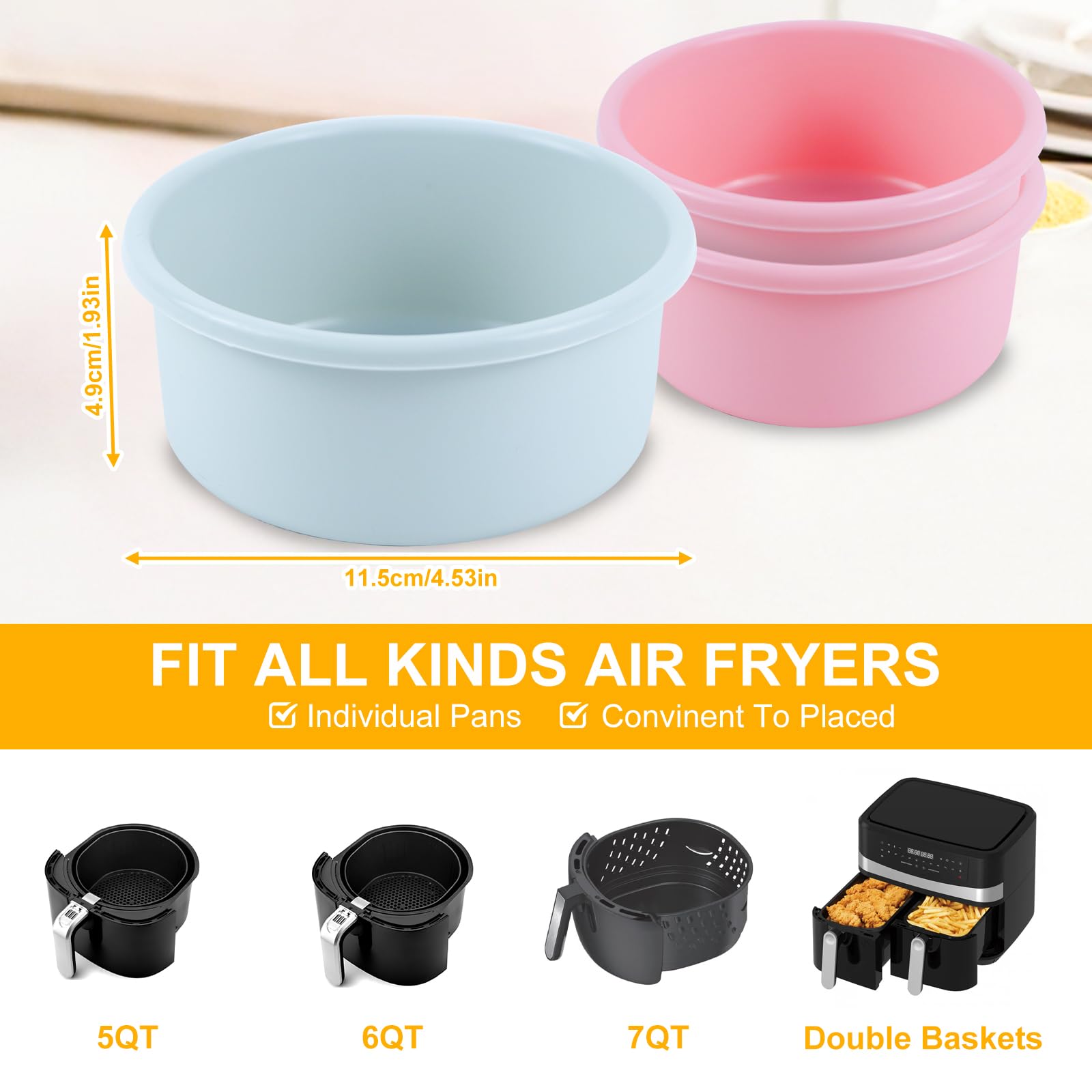 4Pcs Silicone Egg Bite Molds, Egg Poacher Pan Nonstick 4 Eggs, Silicone Egg Bite Molds for Oven, Individual Silicone Egg Cups Air Fryer Egg Mold for Microwave Breakfast Sandwiches