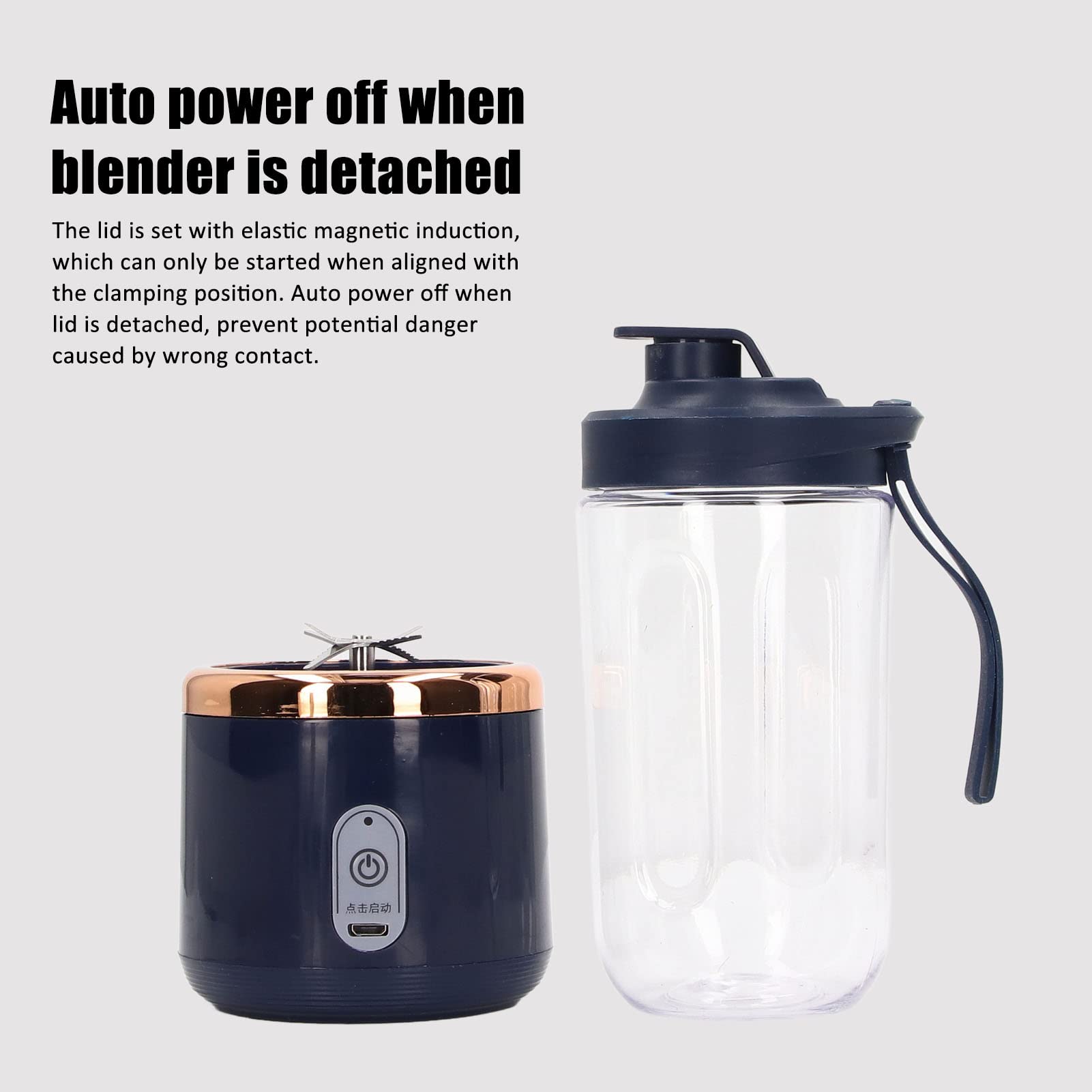 300ML Portable Blender, Personal Blender for Shakes and Smoothies, Portable Blender with 6 Blades, USB Charging Travel Blender for Fruit Juices(blue)