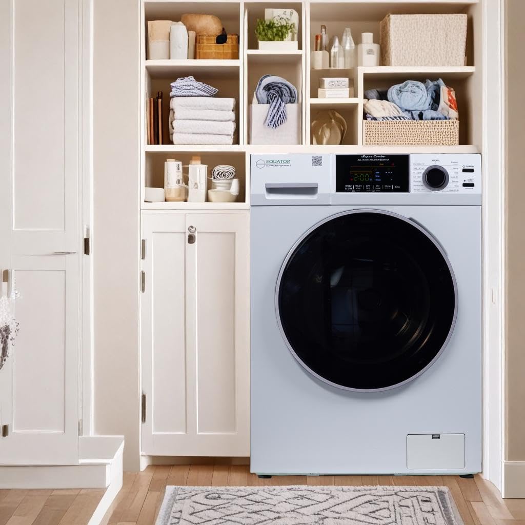 All-in-one Washer Dryer Ventless FULLY BUILTIN 0-CLEARANCE 1.62cf/15lbs 110V 1400RPM Equator