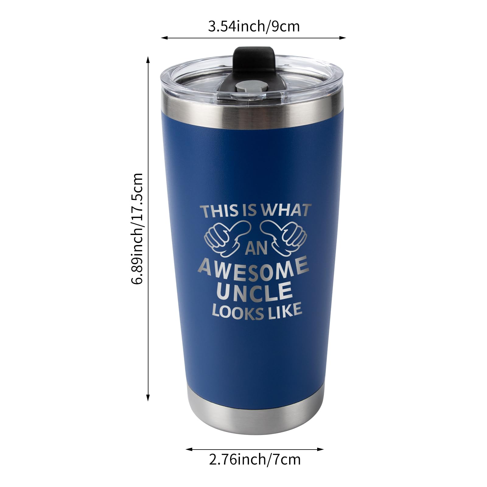 BLUMUZE Birthday Gift for Uncle from Niece, Nephew - Tumbler Gifts for Uncle - Best Uncle Gift for Fathers Day - Gifts Uncle Tumbler from Niece, Uncle Gift from Nephew - Blue - 20oz