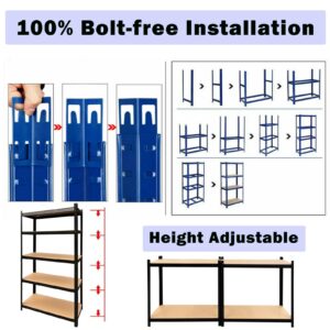 VickyHome 5 Tier Heavy Duty Garage Shelving Multipurpose Shelving Unit Shelf Organizer with Adjustable Height, Metal Pantry Organizers and Storage Kitchen Shelf for Kitchen Pantry Bathroom, 180cm