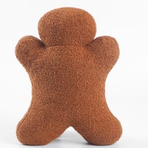 DALIYREPAL Moptrek Christmas Decoration Cute Plush Sherpa Gingerbread Man Cushion Pillow with Filling Soft Garden Sculpture Outdoor Decoration