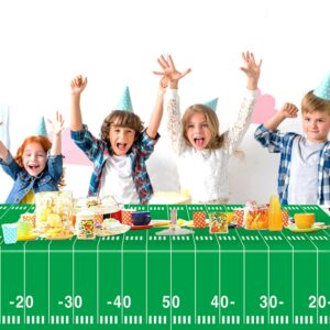 Oigco Football Party Decorations Tablecloth Disposable Plastic Touchdown Table Cover Perfect for Football Birthday Party Decorations and Gameday Tailgate Decorations 54 X 108Inch, 2 Pack