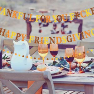 Happy Friendsgiving Banner,Thankful for You Banner,Friendsgiving Decorations,Thanksgiving Decorations Banner, Friendsgiving Party Decorations