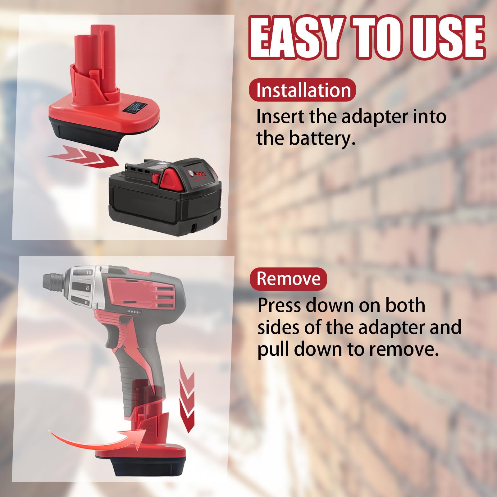 for M18 to for M12 Battery Adapter, Convert for Milwaukee for M18 18V Battery to for M12 12V Battery Replacement, Power for Milwaukee for M12 Tools