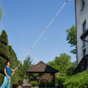 4.5-18FT Telescopic Extension Pole, 24 FT Reach Multi-Purpose Telescoping Pole with Universal Twist-on Metal Tip, Lightweight and Sturdy Extendable Pole for High House Cleaning, Dusting and Painting