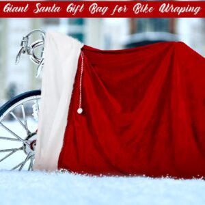 Shappy Extra Large Santa Bags Giant Santa Gifts Sack Jumbo 5.9 x 4.9 ft Red Santa's Gift Bags Reusable Velvet Christmas Bags with Drawstring for Wrapping Large Gifts Bike TV(Bright Red)