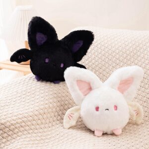 INSTITIZER Bat Stuffed Animal Plush, Halloween Bat Plush Toys, Black Bat Pillow Plush, Halloween Stuffed Bat Gift for Girls Boys(7.8 Inch, Black)