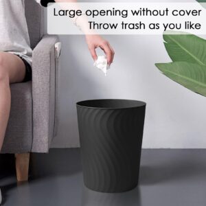 YGJT Small Trash Can, 3 Pack 1.8 Gallons Bathroom Trash Can, Slim Waste Basket, Round Garbage Can, Plastic Trash Bin for Kitchen, Dorm, Bedroom, Office, Living Room, Study, Compact Spaces(White)