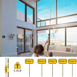 4.5-18FT Telescopic Extension Pole, 24 FT Reach Multi-Purpose Telescoping Pole with Universal Twist-on Metal Tip, Lightweight and Sturdy Extendable Pole for High House Cleaning, Dusting and Painting