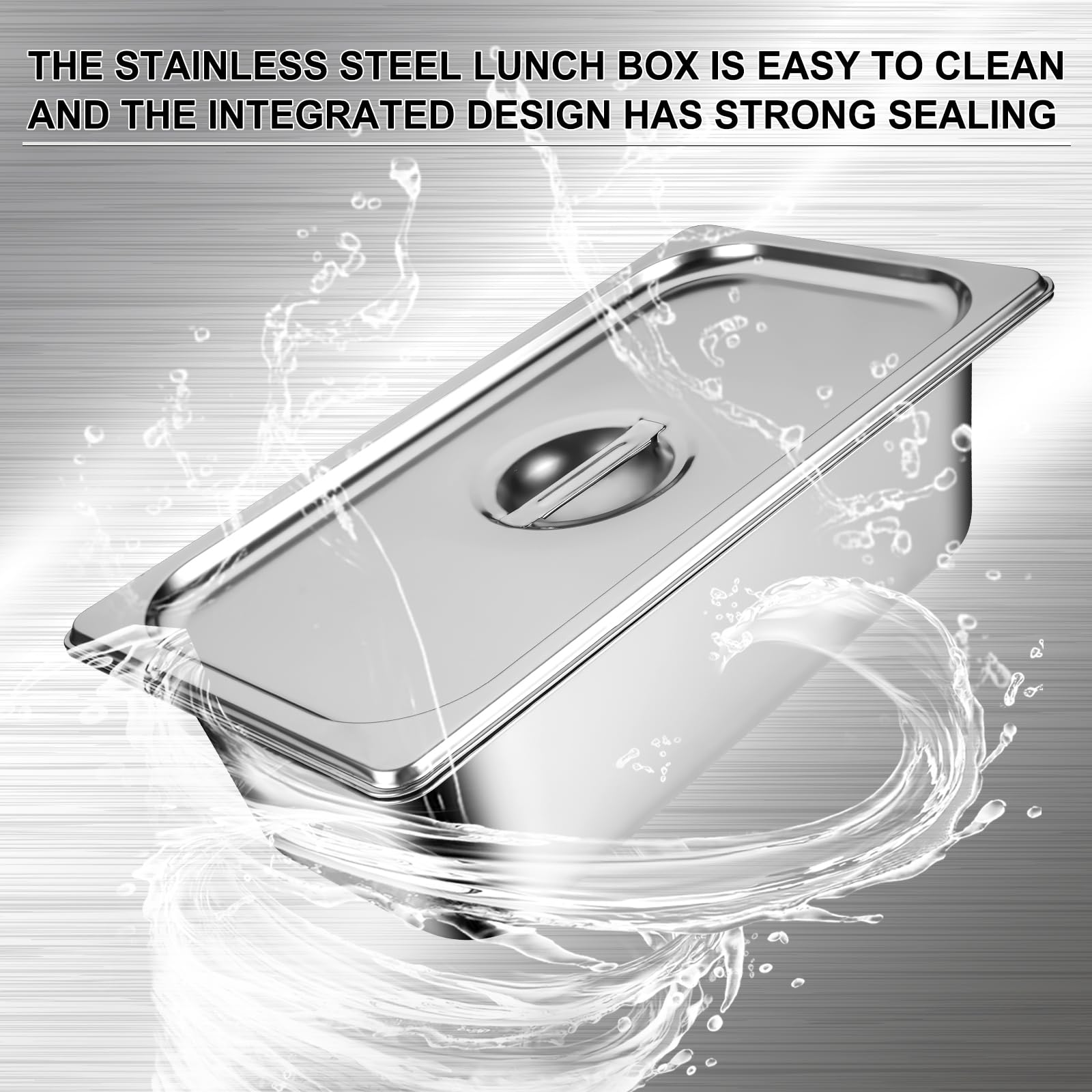 8 Packs Stainless Steel Hotel Pans with Lids 1/4 Size x 6" Deep Steam Table Pan Commercial Food Storage Containers Stackable Metal Steamer Pan Anti-Jam Hotel Pan Restaurant Warm Pans