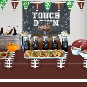 Oigco Football Party Decorations Tablecloth Disposable Plastic Touchdown Table Cover Perfect for Football Birthday Party Decorations and Gameday Tailgate Decorations 54 X 108Inch, 2 Pack