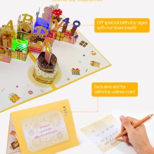 Ytanhr Upgraded Birthday Cards - 3D Pop Up Birthday Card with Happy Birthday Song and Lights, Happy Birthday Card, Unique Birthday Gifts for Women Men Kids (All Age)