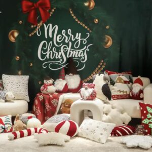 DALIYREPAL Moptrek Christmas Decoration Cute Plush Sherpa Gingerbread Man Cushion Pillow with Filling Soft Garden Sculpture Outdoor Decoration