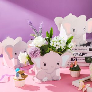 Hushee 12 Sets Animal Baby Shower Centerpieces for Tables Elephant Bear Baby Shower Table Decorations 3D Baby Shower Boxes for Boys Girls Birthday Gender Reveal Tea Party Supplies(Elephant)