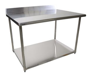 vacmaster 36" x 48" stainless steel workstation & prep tables with adjustable under-shelf, heavy duty nsf commercial tables for restaurant, hotels, lodges, and home