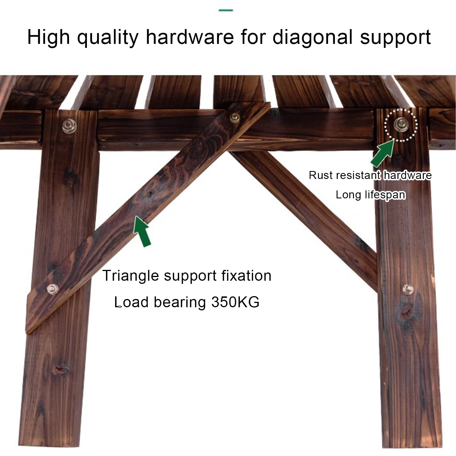 HM&DX Wooden Semicircular Garden Bench,Weatherproof Smooth Surface Outdoor Benches,Tree Bench Wrap Around Park Bench for Park Yard Patio Deck Lawn, 300kg Weight Capacity