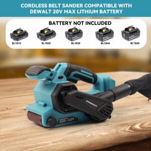 Cordless Belt Sander,18 Inch for Makita Battery 18V, Brushless Electric Power Belt Sander with 6 Variable-speed,Portable Handheld Belt Sander Professional Polishing Tool for Rust Removal,Woodworking