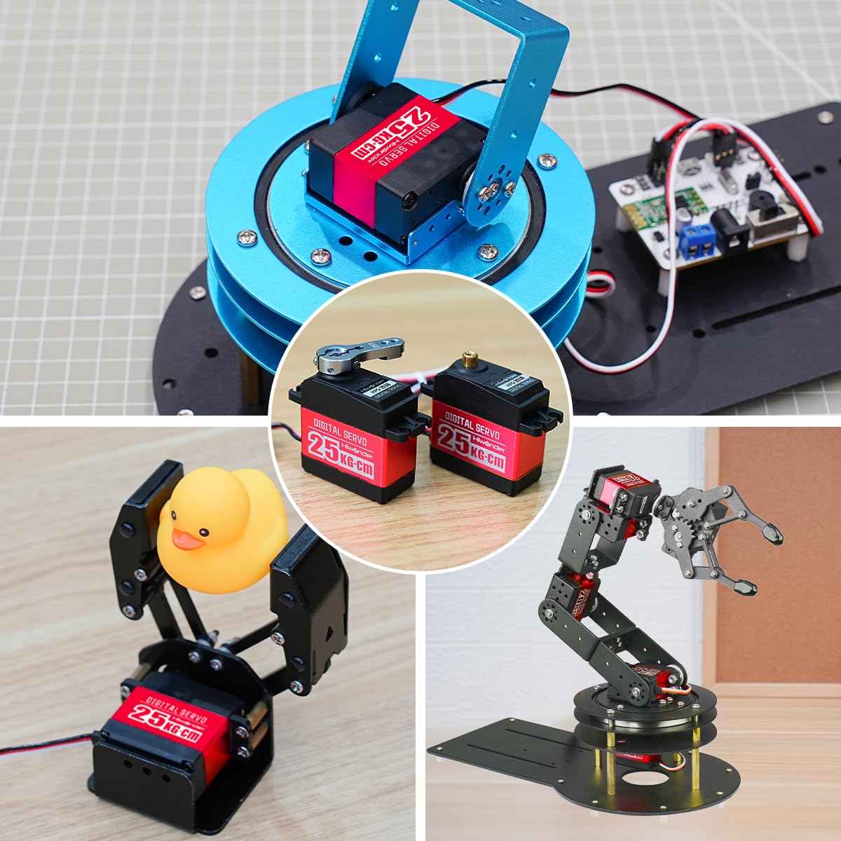 25KG Digital Servo Motor High Torque PWM Servo, Waterproof Full Metal Gear Steering Servo for Robotic Arms and DIY Robot Making, Digital Servo with 25T Servo Horn, Control Angle 180°