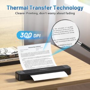 Phomemo Portable Printers Wireless for Travel, P831 Bluetooth Thermal Transfer Printer Support 8.5" X 11" US Letter/A4/A5/B5 Copy Paper, 300 DPI Mobile Inkless Printer for iOS, Android & Laptop