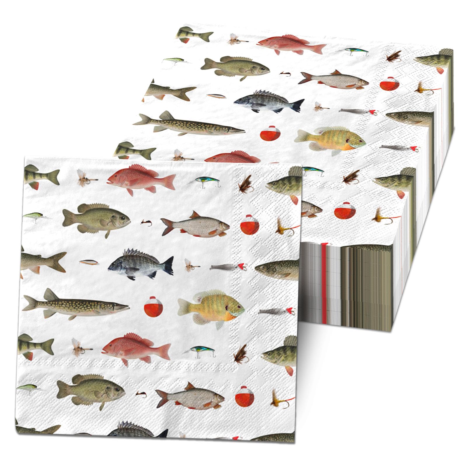 Fish Birthday Party Decorations - 40Pcs Gone Fishing Party Napkins Disposable Fish Theme Napkins for Boy Girl Baby Shower,Under The sea,Gone Fishing Birthday Party Supplie…