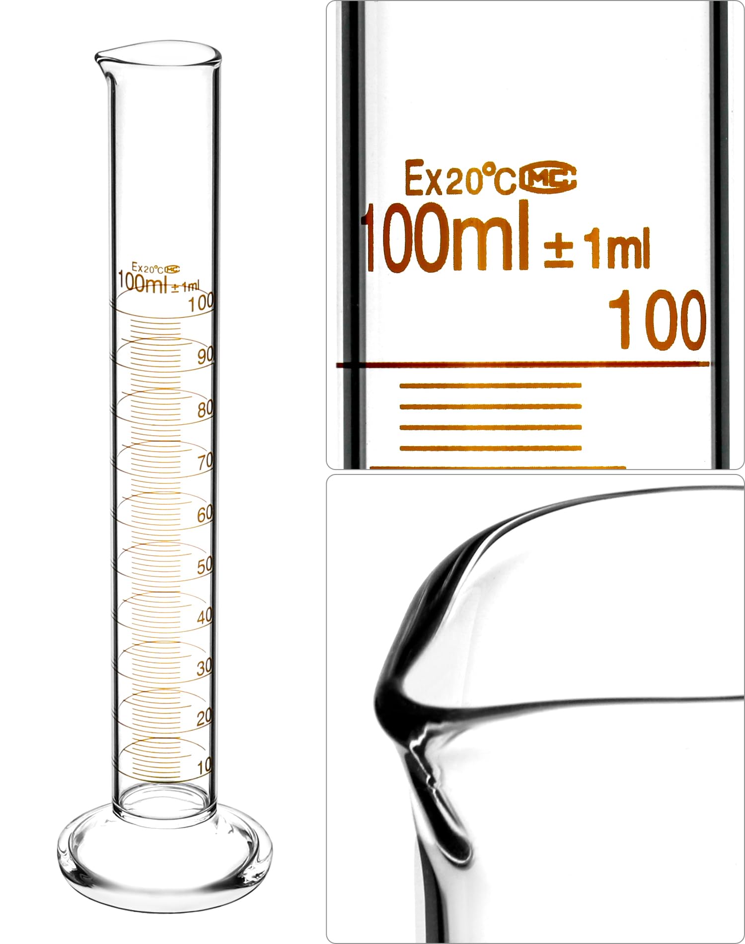 QWORK Thick Glass Measuring Beaker and Graduated Cylinder Set - Perfect for Science Labs, School Projects, and Home Labs, 50/100/ 250/500/ 1000 ml Beakers and 5/10/ 50/100 ml Cylinders