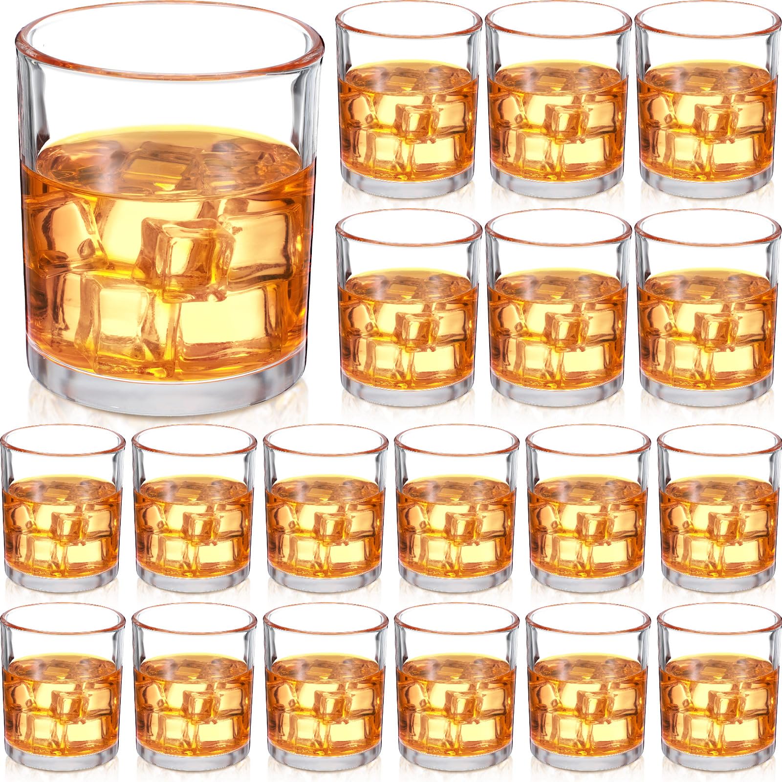 Hoolerry 18 Pieces Old Fashioned Whiskey Glasses 10 oz Rocks Glasses Cocktail Glasses Bourbon Glass for Whiskey Bourbon Liquor and Cocktail Drinks Gift for Men Women Home Bar (Classic)