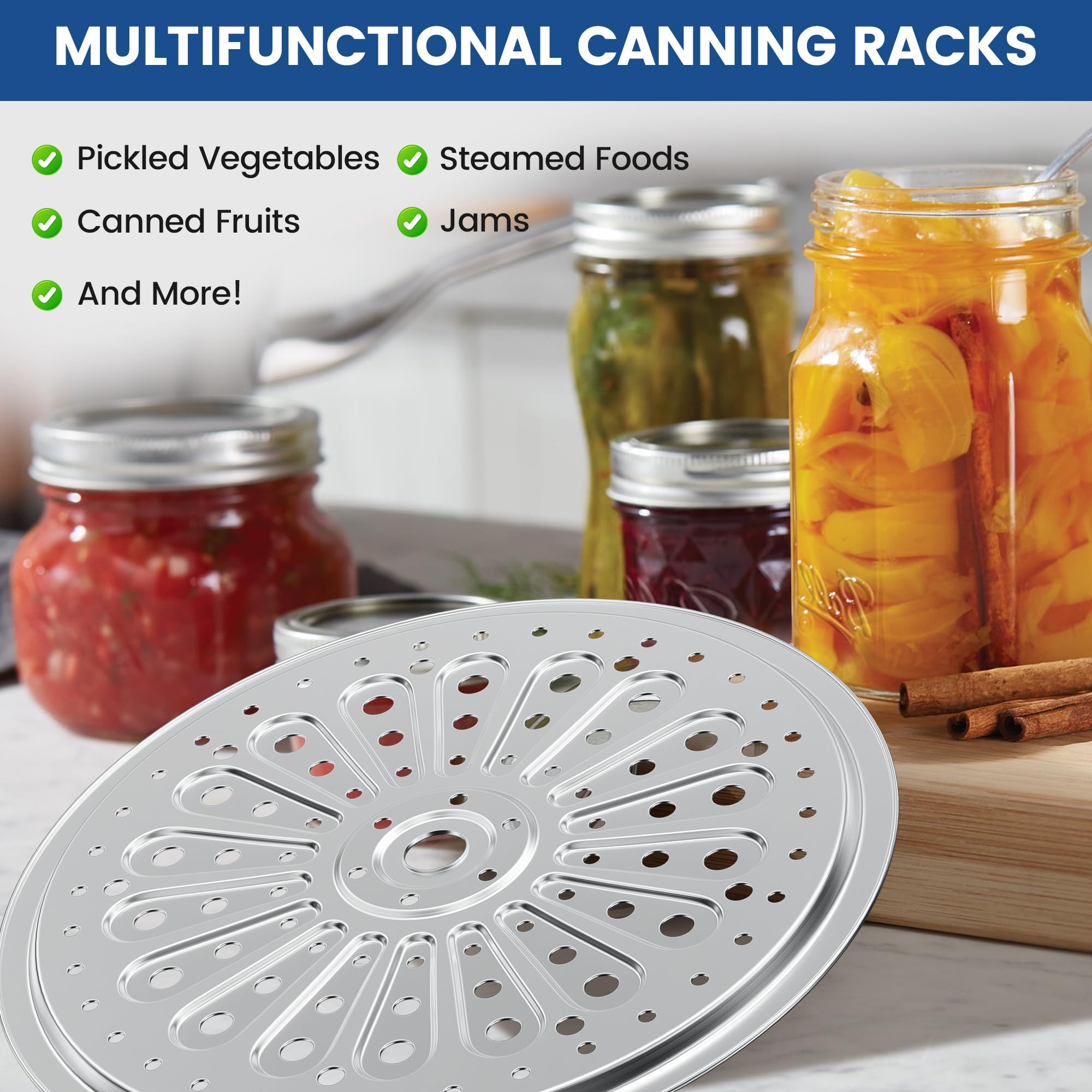 KORCCI Pressure Canner Rack 2Pcs - Stainless Steel Canning Rack for Pressure Cooker, 11 Inch Canning Racks for Water Bath Canner, Canning Supplies - Compatible with Presto, All-American and More