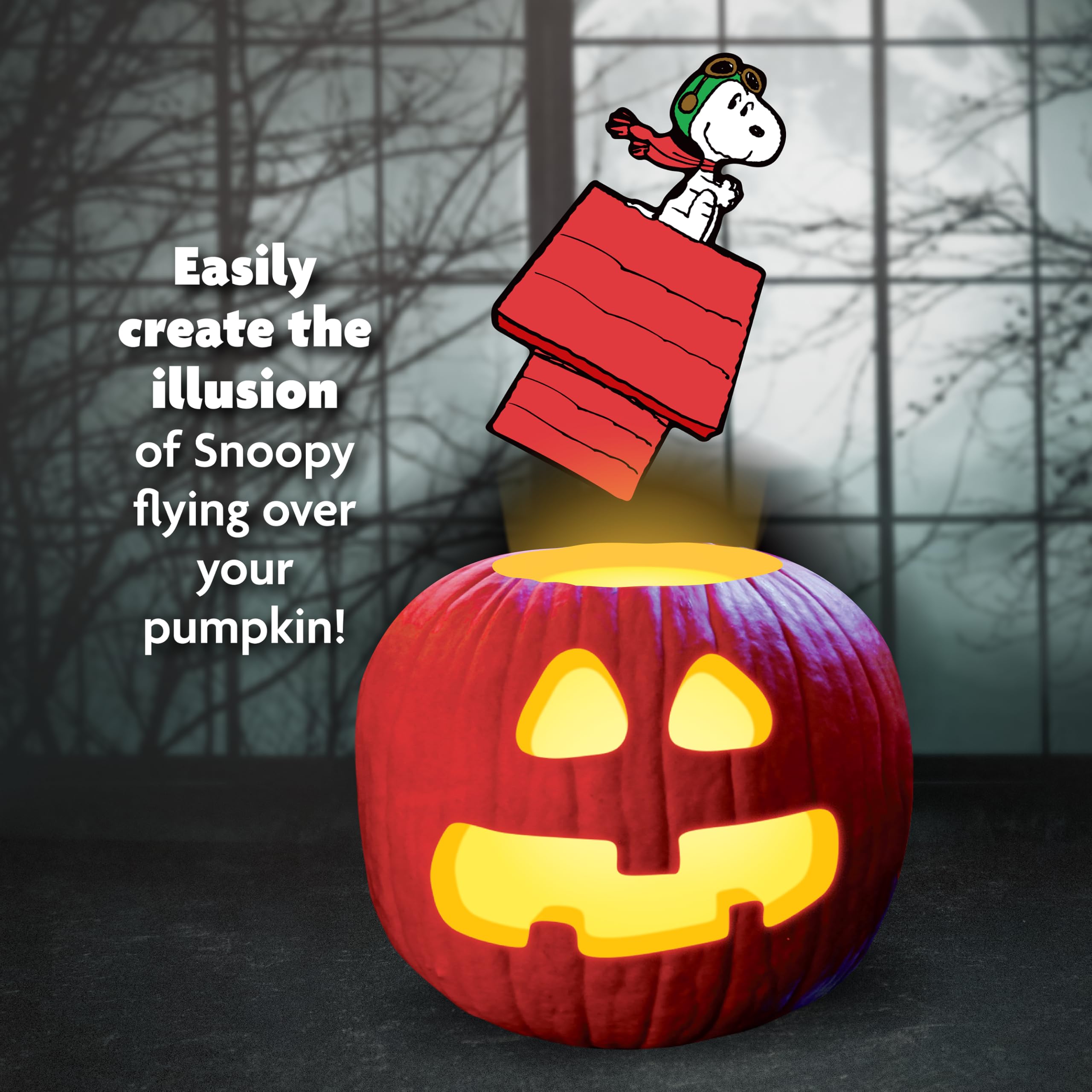 Pumpkin Masters Peanuts - Snoopy the Flying Ace Decorating, Carving & Lighting Kit : Easily Create the Illusion of Snoopy Flying Over Your Pumpkin! (High Intensity Light Included)