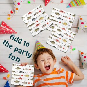 Fish Birthday Party Decorations - 40Pcs Gone Fishing Party Napkins Disposable Fish Theme Napkins for Boy Girl Baby Shower,Under The sea,Gone Fishing Birthday Party Supplie…