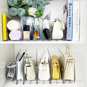 VERONLY 10 Layer Purse Organizer for Closet, Adjustable Clear Shelf Dividers Purse Bag Divider for Closet Organizer, Acrylic Handbag Organizers for Closet,Clear.