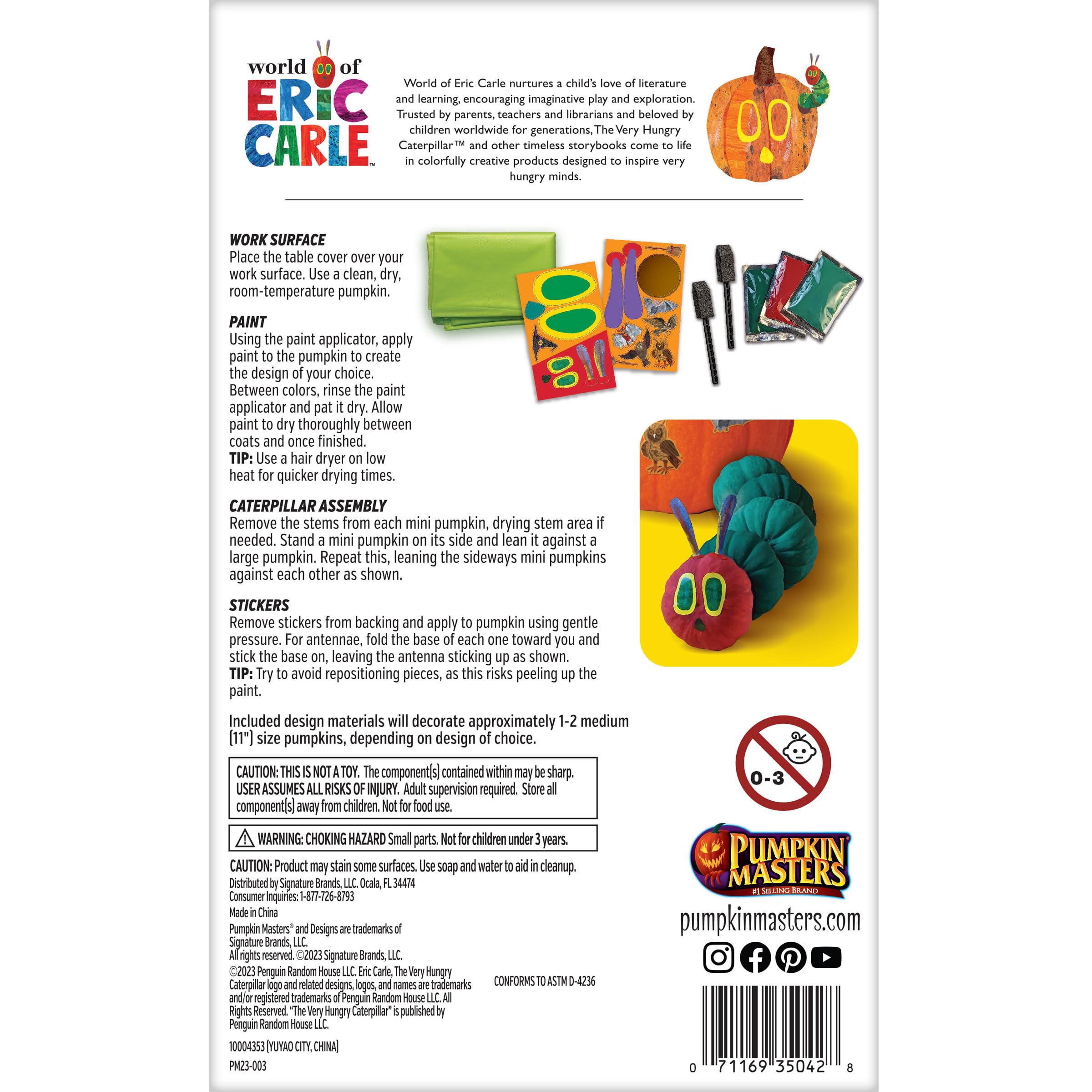 Pumpkin Masters World of Eric Carle - Painting & Decorating Kit : Easy Cleanup with Included Table Cover!