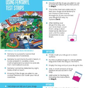 Fentanyl Test Strip Kit - Art Filled, Compact & Festival Ready - Rapid Test Strips, Testing Surface, Test Tube, Sample Scraper, and Info Booklet (Travelsize 3pcs)