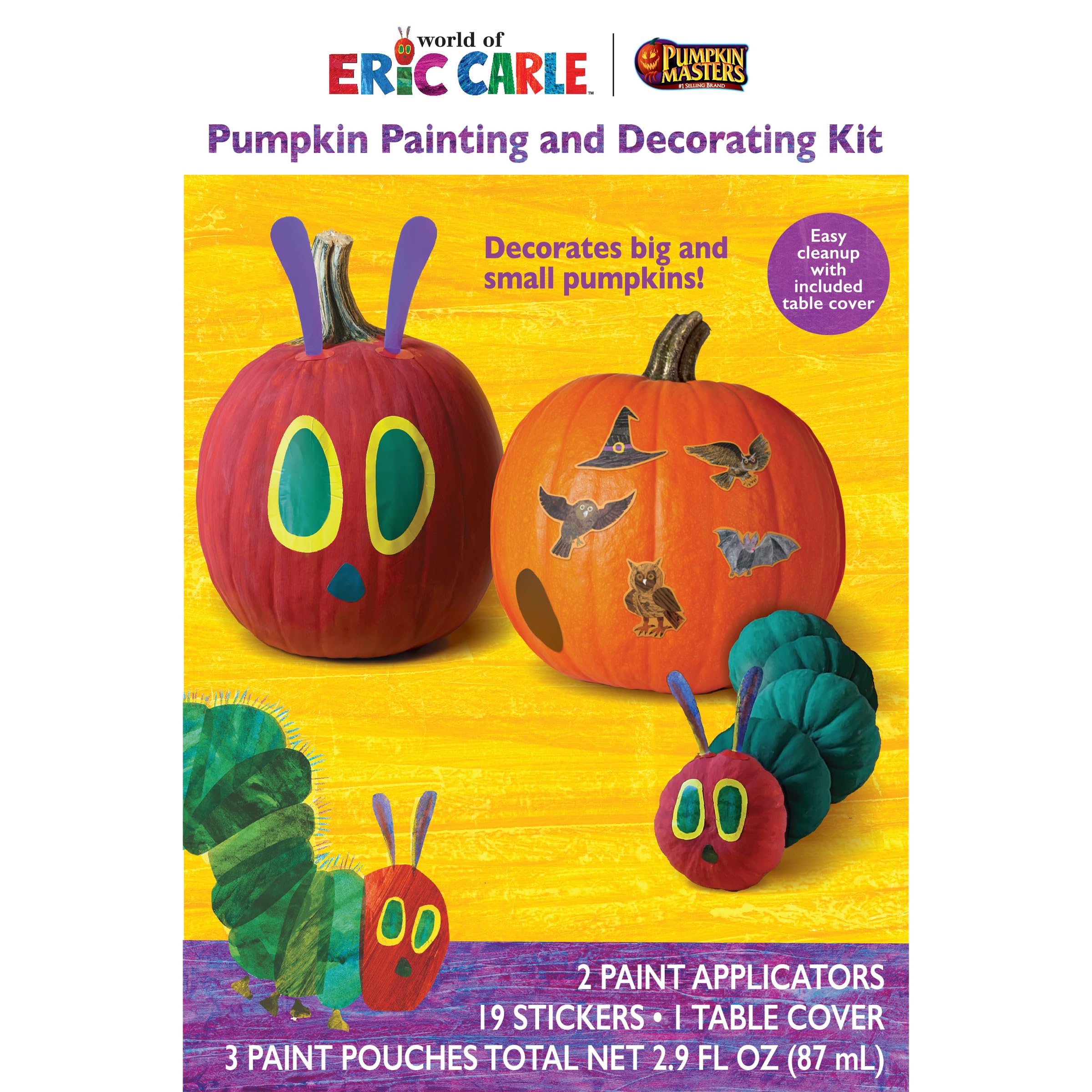 Pumpkin Masters World of Eric Carle - Painting & Decorating Kit : Easy Cleanup with Included Table Cover!