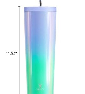 Meoky 30 oz Insulated Tumbler with Lid and Straw, Stainless Steel Vacuum Insulated Tumbler, Keeps Cold for 24 Hours, 100% Leak Proof, Fits in Car Cup Holder (Fairyland)