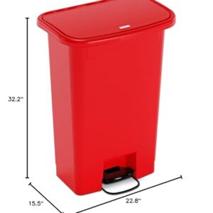 Detecto Waste Mate Plastic Waste Receptacle WM-24RED, (24 Gallon)