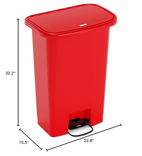 Detecto Waste Mate Plastic Waste Receptacle WM-24RED, (24 Gallon)