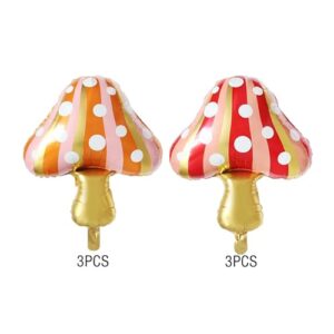 Mushroom Foil Balloons Party Bouquet Decorations Mushroom Mylar Balloons for Kids Birthday Baby Shower Mushroom Themed Party