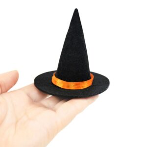 6pcs Mini Felt Witch Hats - Bulk Tiny Wizard Hats for Crafts, Wine Bottle Decor, and Halloween Decorations