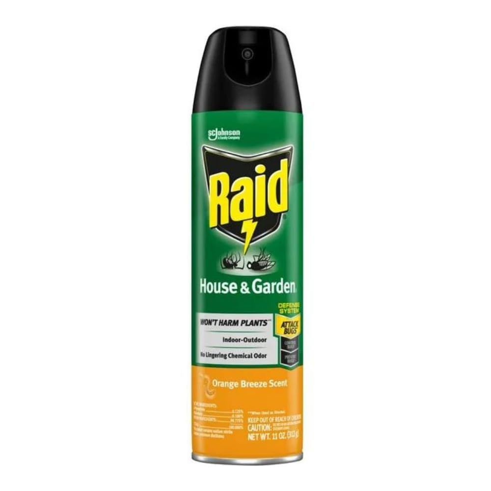 Raid House & Garden Insect Killer Spray, Orange Scent 11 Ounce (Pack of 10)