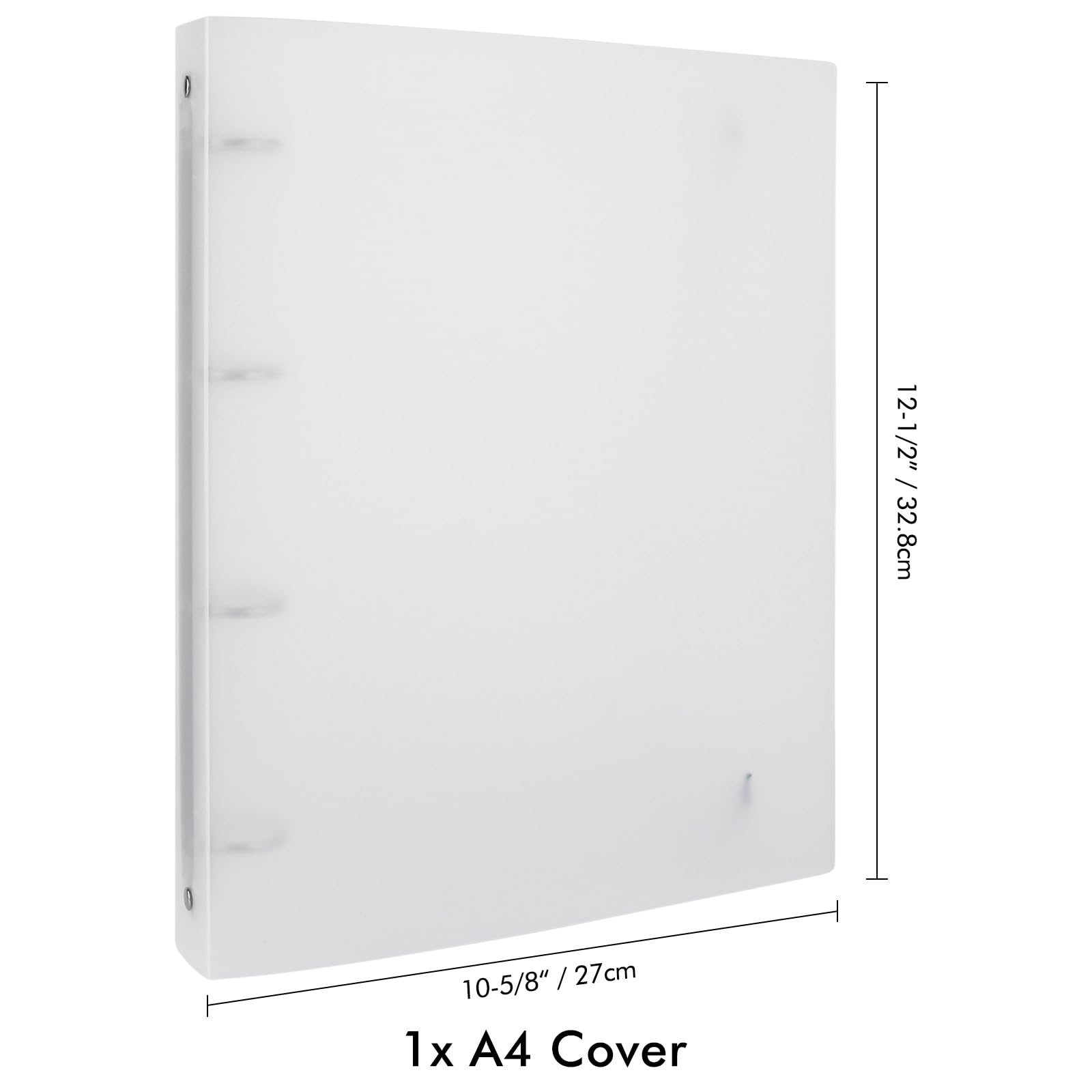 Briartw 4 Ring Binders,Inch Binder with Round Rings,Storage Book Cover for A4 Size 4 Hole Binder Folder for Storage Pockets,Waterproof PVC Clear Storage Folder,