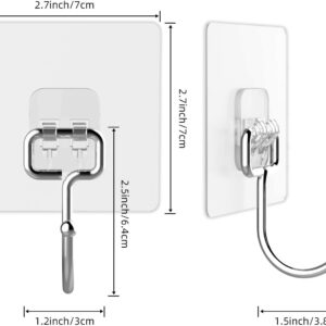 cnejucw Large Adhesive Hooks for Hanging Heavy Duty Wall Hooks 22 lbs Self Adhesive Towel Hook Waterproof Transparent Hooks 10 Pack(White) (guagou 2)