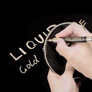 ZEYAR Liquid Gold Chrome Paint Marker, DIY Shiny Gold Marker Pen for any surface, Golden Metallic High-gloss display, Dual tips: Extra Fine and Medium Point (0.7mm & 2mm Sized Tips) (1)