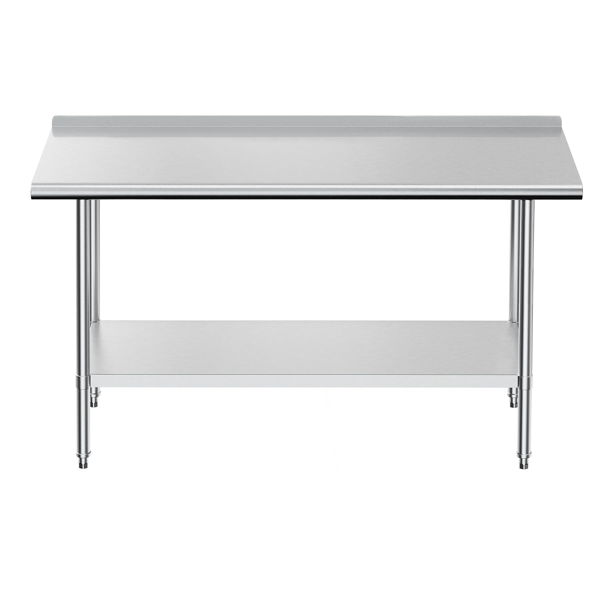 JOPHUN Stainless Steel Work Table with Backsplash, Commercial Table for Prep & Work Table for Restaurant and Home - 24" D x 48" W x 34" H Inches