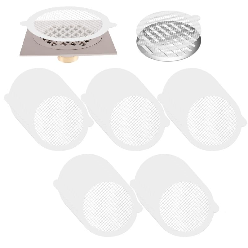 papasgix 50pack Disposable Drain Hair Catcher, Disposable Shower Drain Cover Hair Catcher Mesh Stickers, Hair Collector Cleaner for Shower Bathtub Bathroom Kitchen (Rund 3.5 in)