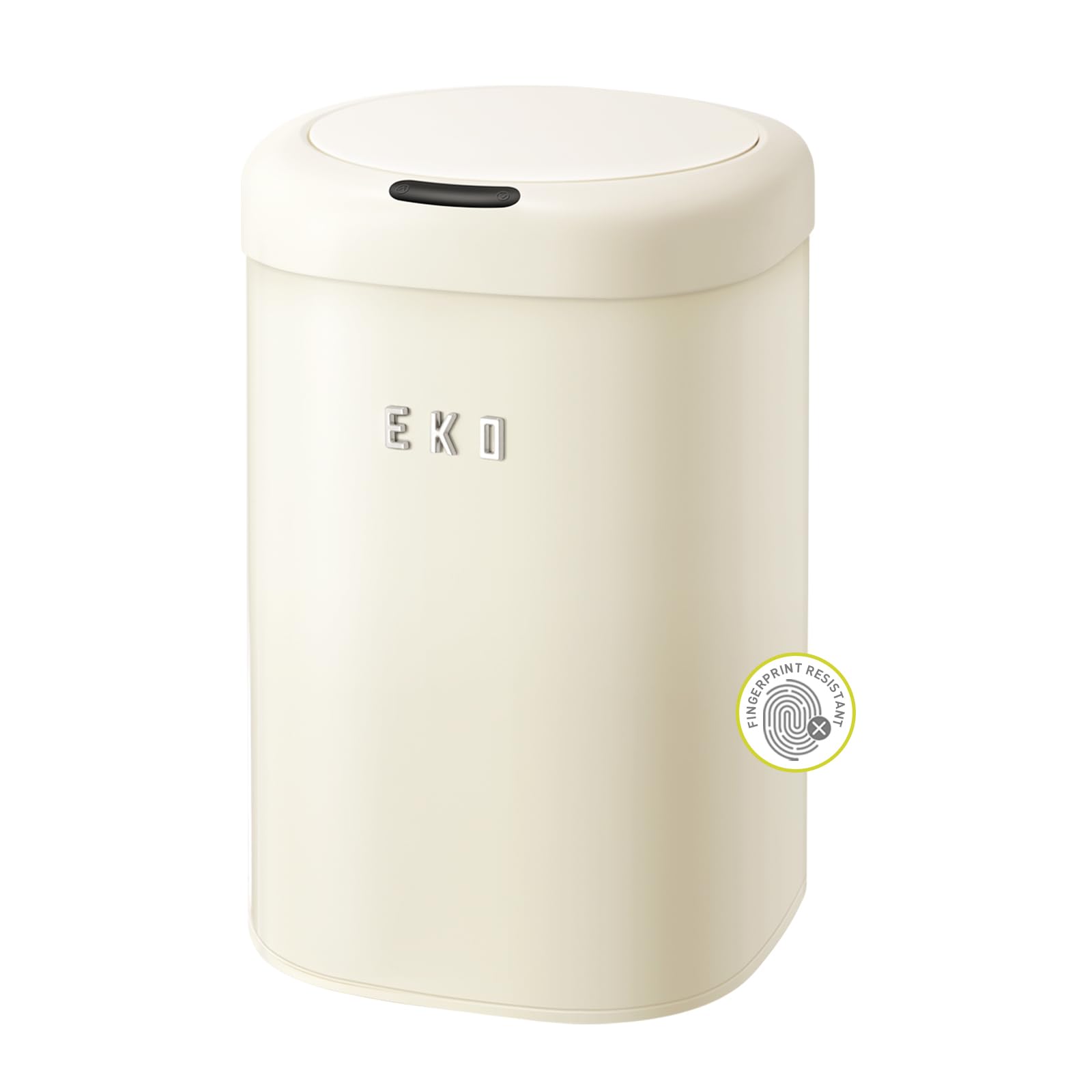 EKO Vintage Automatic Trash Can, 9L / 2.8 Gal Small Motion Sensor Bathroom Trash Can with Lid, Soft Square Wastebasket Touchless Garbage Can, Vanilla Stainless