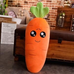 xizhi 27.5" carrot hugging pillow kids pillows plush cute expression stuffed doll toy (cute)