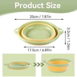 Collapsible Dish Basin, Compact Collapsible Wash Basin Lightweight Silicone Basin for Small Scale Washing Foldable Sink Tub for Outdoor Camping(Green)