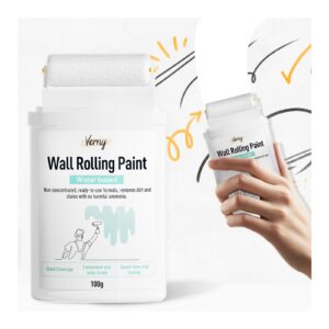 white paint, white paint for wall touch up paint for walls, water based &low odor wall paint with roller brush, white wall paint repair kit for flat, ceiling wall- no extra tools required, low voc