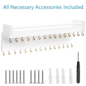 OURISE Necklace Holder Wall Hanging Jewelry Organizer with 30 Hooks & Cosmetics Shelf,Wall Jewelry Organizer for Necklaces Bracelet Earrings Ring